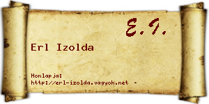 Erl Izolda névjegykártya